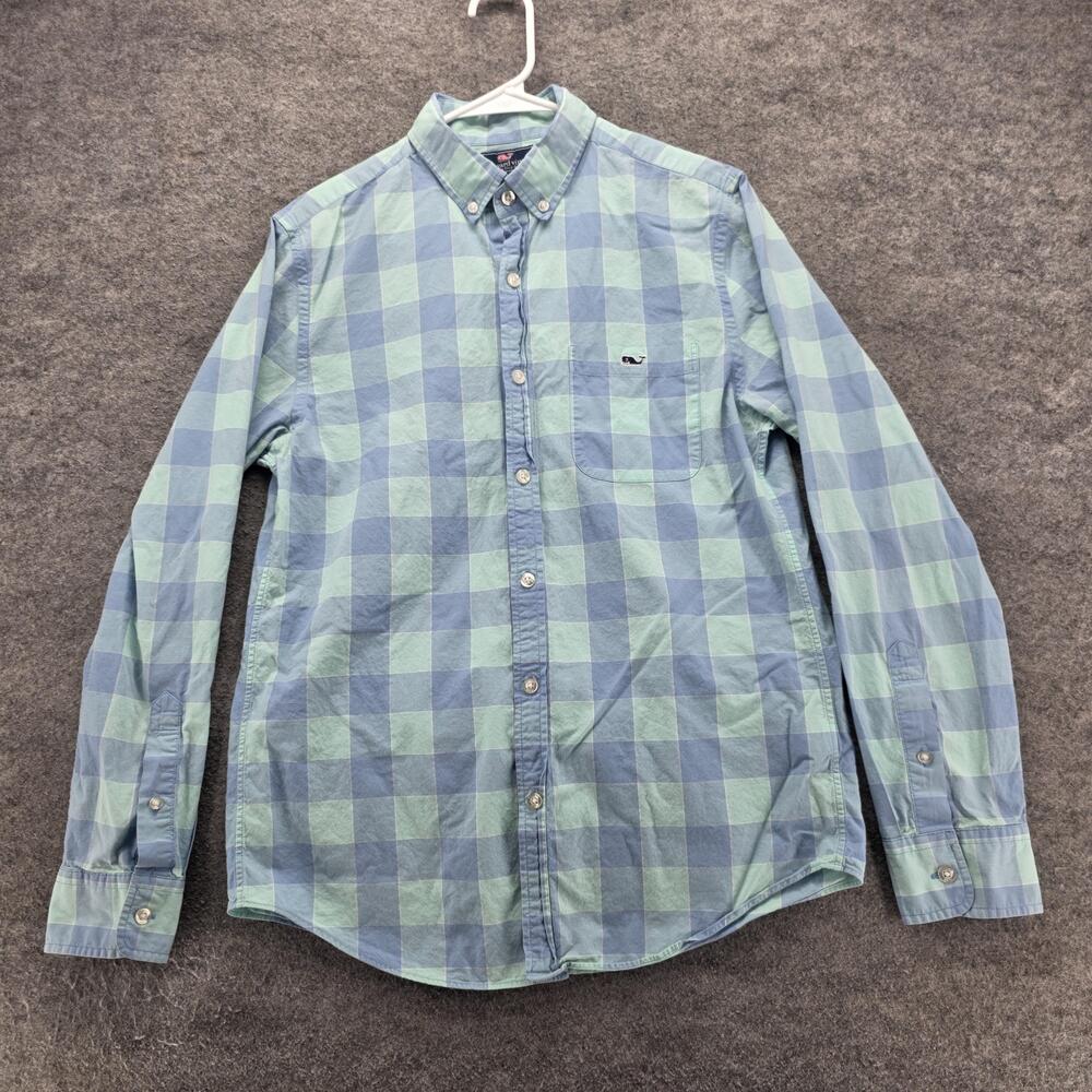 Vineyard Vines Shirt Mens Small Plaid Slim Fit Tucker Button Down Whale Logo
